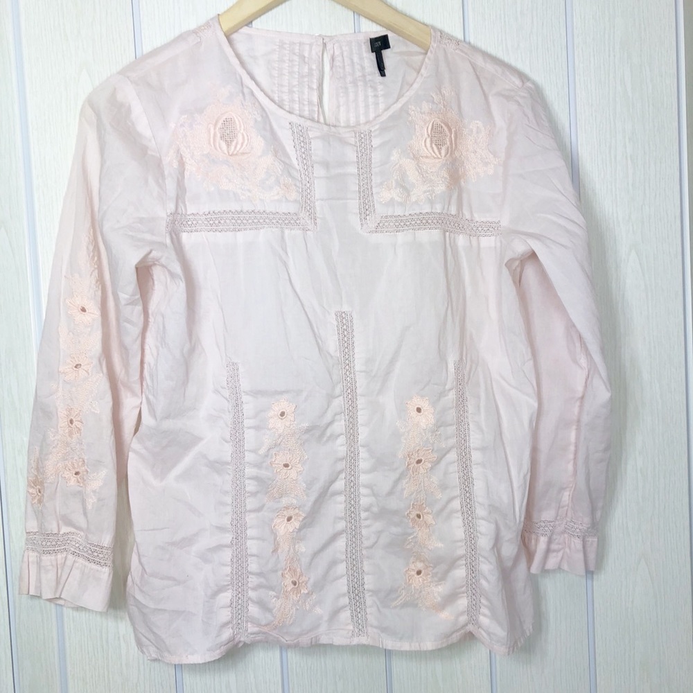 🌟 J. Crew Embroidered lace top blush women 2